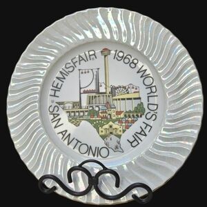 VINTAGE 1968 SAN ANTONIO WORLDS FAIR SOUVENIR PLATE